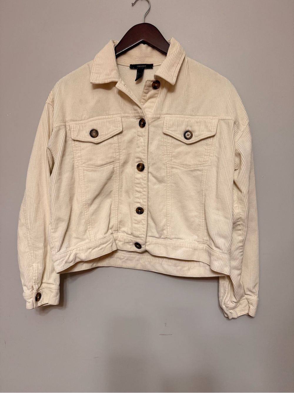 Forever 21 Cream Corduroy Jacket